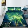 Wolf Digital Printing Quilt Cover Pillowcase Two Three Piece Set Polyester