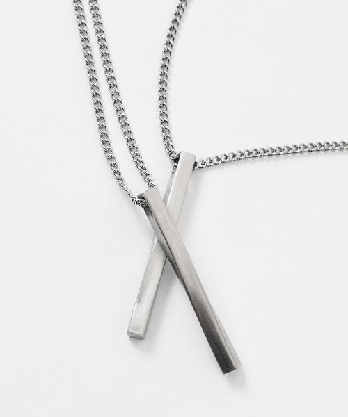 Acha Surgical Steel Twistick Pendant Necklace _ Matte Silver