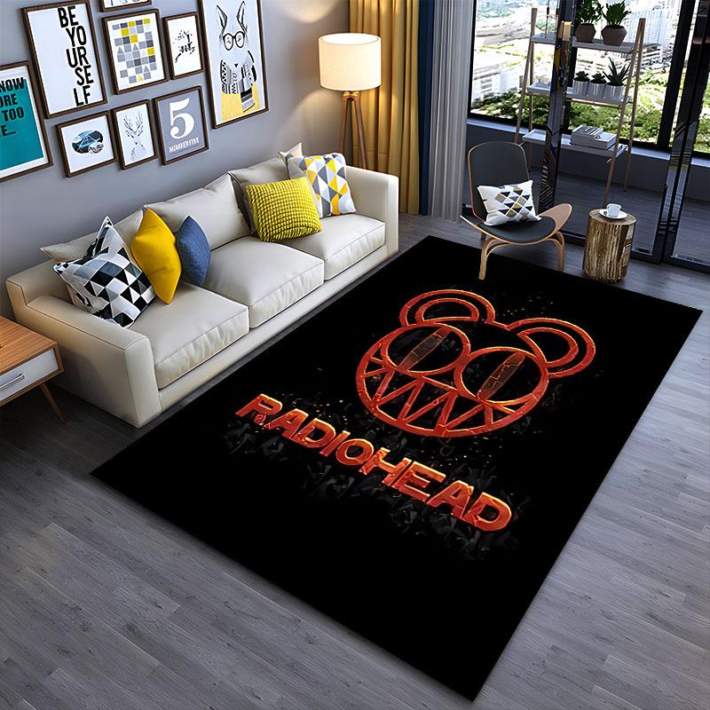Red Bear Face Radiohead Logo suitable as a non-slip mat for the living room or bedroom sofa