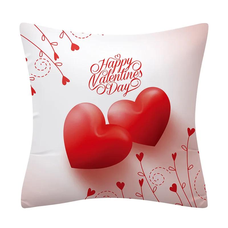 New Pink Red Lover Pillowcase Love Heart Balloon Cushion Cover Modern Nordic Simple White Sofa Bed Throw Pillows Decor Home