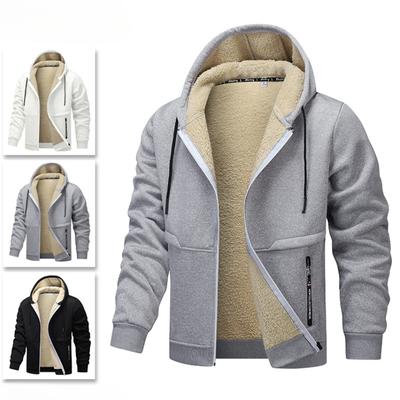 Men's Autumn Winter  Jacket Coat Lamb Fleece Lining Thicken Cardigan Hoodie Casual Sportswear 9 Colors Size XS-3XL