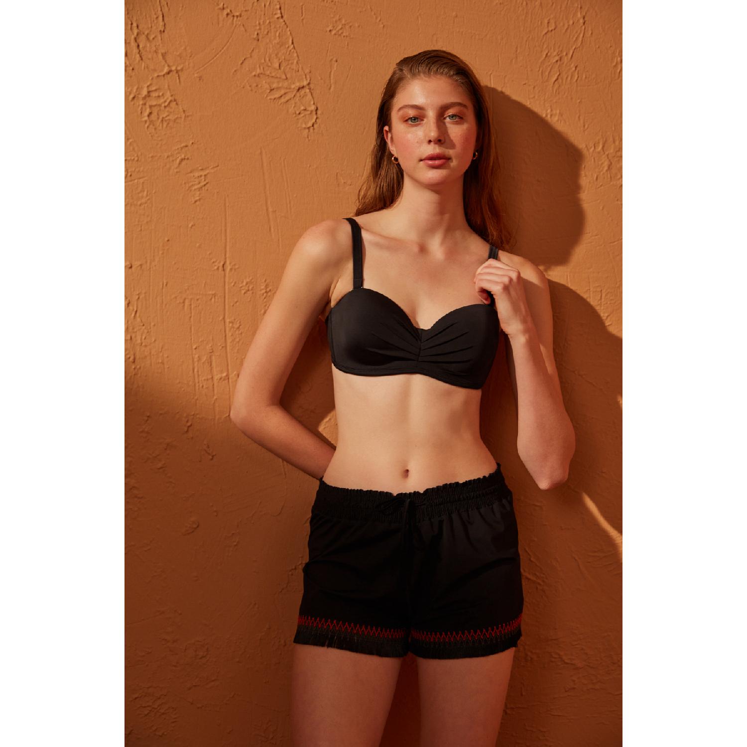 

Pattern Detailed Black Shorts XS чорний