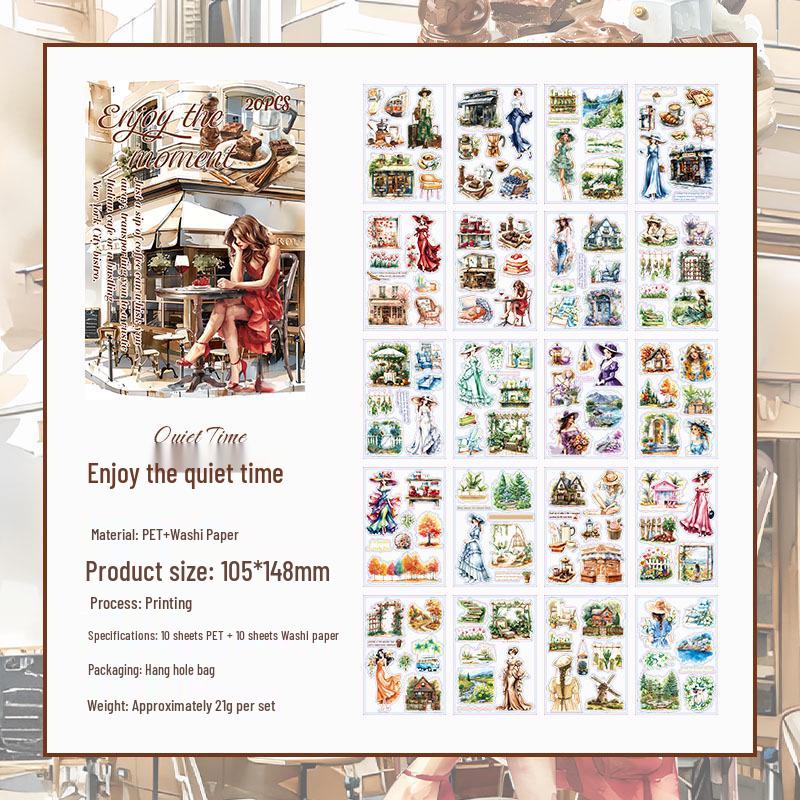 Yuezhen ZABC Zhilan Mantdi Waterproof PET Die-cut Sticker Book for Journals