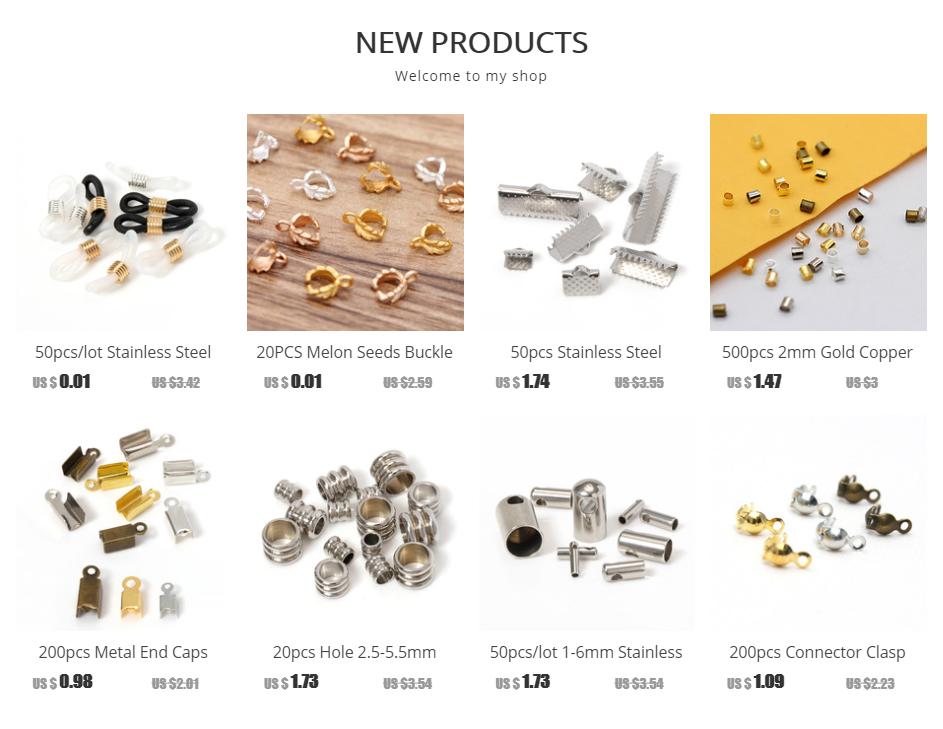 200pcs 4x7mm DIY Ball Chain Clasp End Crimps Calotte Connectors Beads Fastener Accessories for Jewelry Making Components