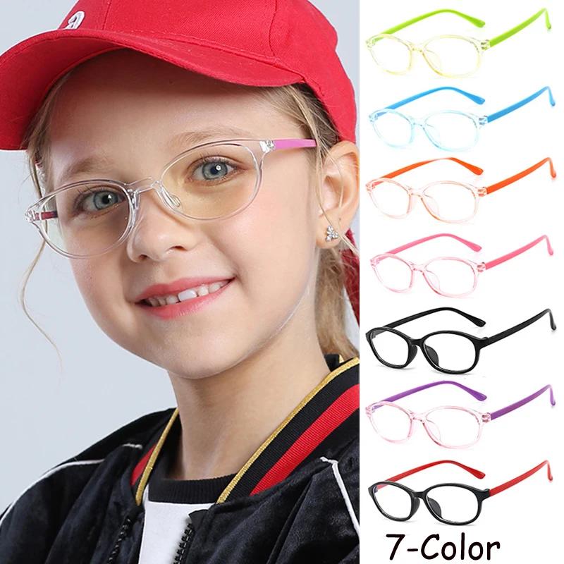 Blaulichtfilterbrille für Kinder, Computerbrille mit Silikonrahmen, klare Linse, Schutzbrille für Videospiele, Mädchen und Jungen