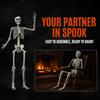 Posable Human Bone Prop 5.4FT Life-Size Skeleton for Halloween, Realistic Poseable Full Body Halloween Decoration with Adjustable Joints, Haunted