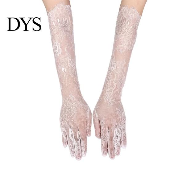 Wedding Gloves Bridal Lace Women Arm Sleeves Elegant Long Elbow Length Fingerless or Five-Finger for Prom Tea Party