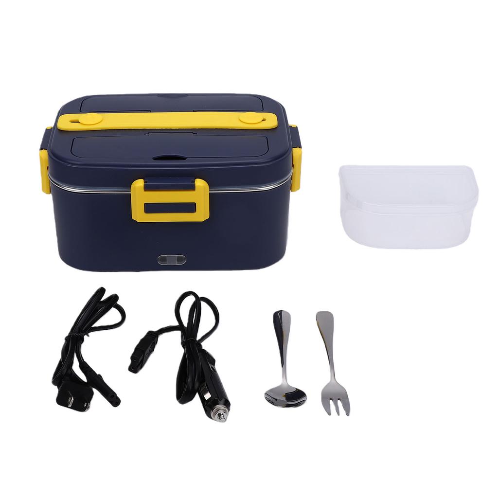 Electric Lunch Box Portable Lunch Warmer Stainless Steel Food Container Leakproof for Car Home Office Use Purple Yellow