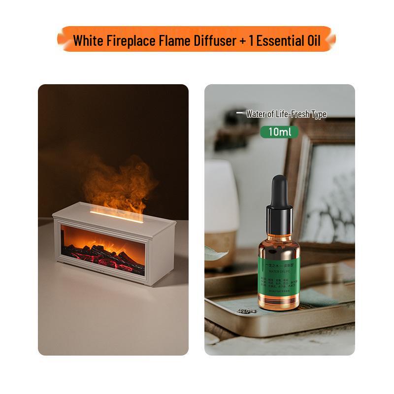 3D Aroma Diffuser & Fireplace Humidifier with Remote Control - Seven-Color LED Display
