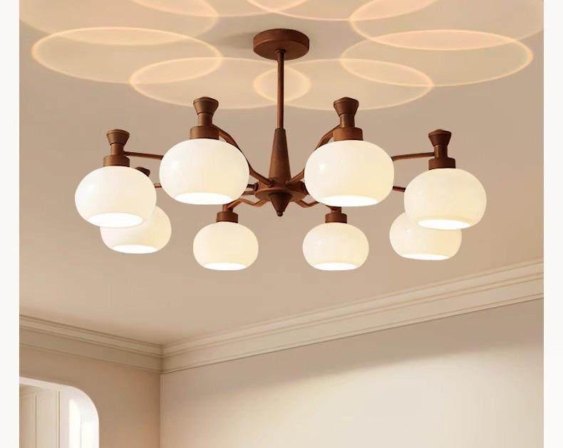 2025 French Mid-Century Luxury Chandelier: Retro American Persimmon Hall Lighting Fixture