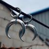 1Pair Stainless Steel Retro Moon Earrings Statement Temperament Earrings Women