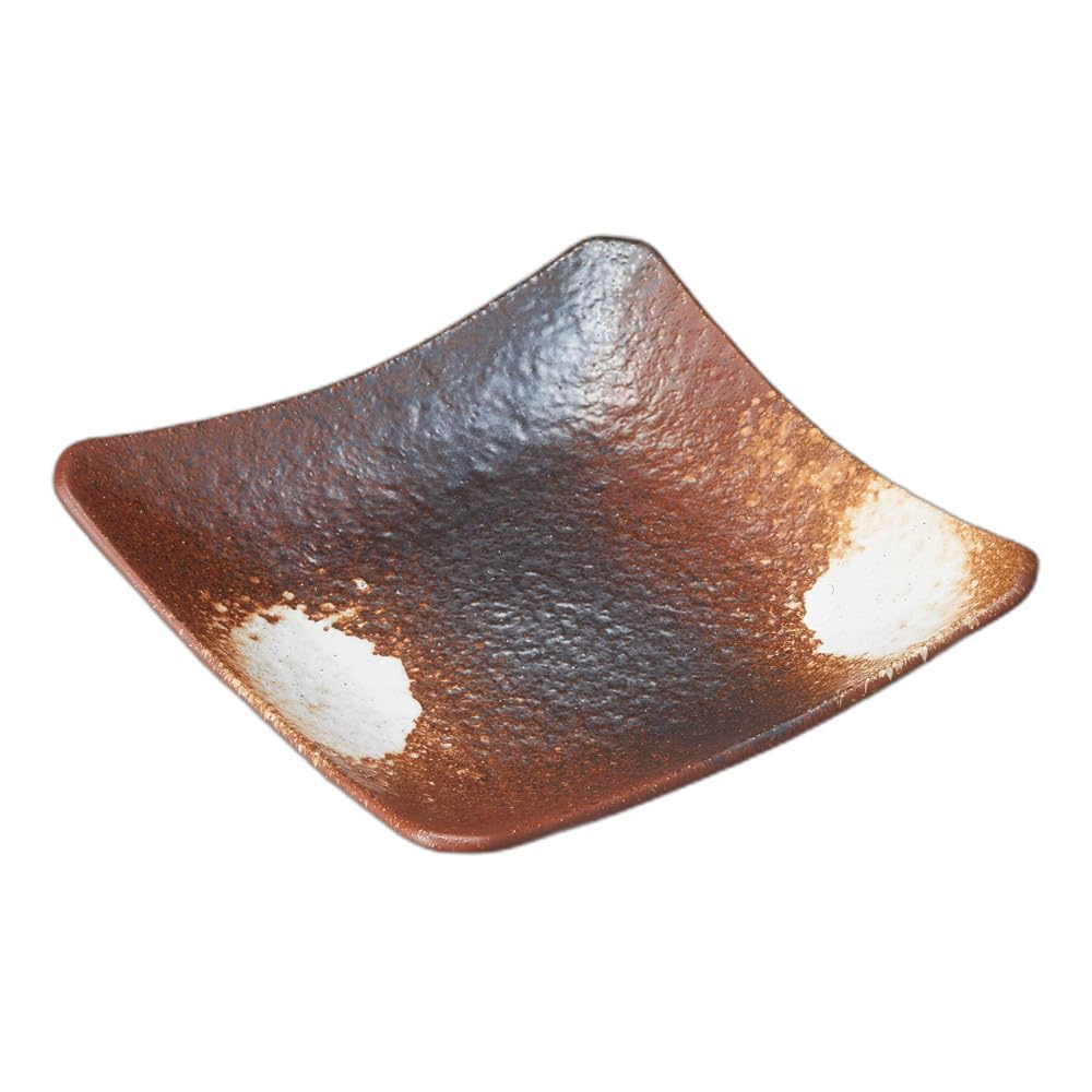 

20cm square plate Square plate Lava-blown [20×20×4.2cm]