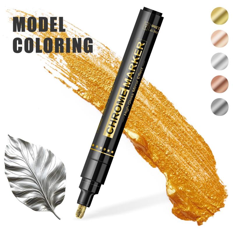 2,8 mm Galvanik-Lackmarker Spiegeleffekt Wasserdichter Pinsel Metallmarker Für Graffiti Schreibwaren Kunstbedarf