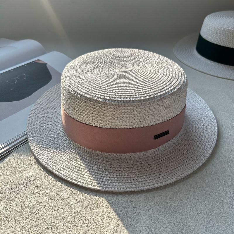 New Hat Women's Spring and Summer Flat Top Top Hat Adjustable French British Sunshade Sunscreen Travel Versatile Seaside