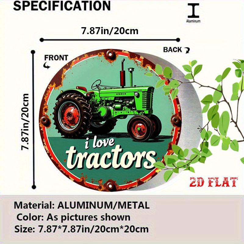 Rustic Charm Farm Life Round Aluminum Sign Tractor Metal Wall Decor X Inch
