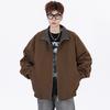 2025 Trendy Retro Jacket Men's Loose Casual Teenagers American Standing Collar Top Men
