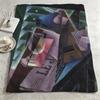 Art JJuan Griss Throw Warm Soft Flannel Blanket Multiuse for Sofa Bed Camping Travel Nap