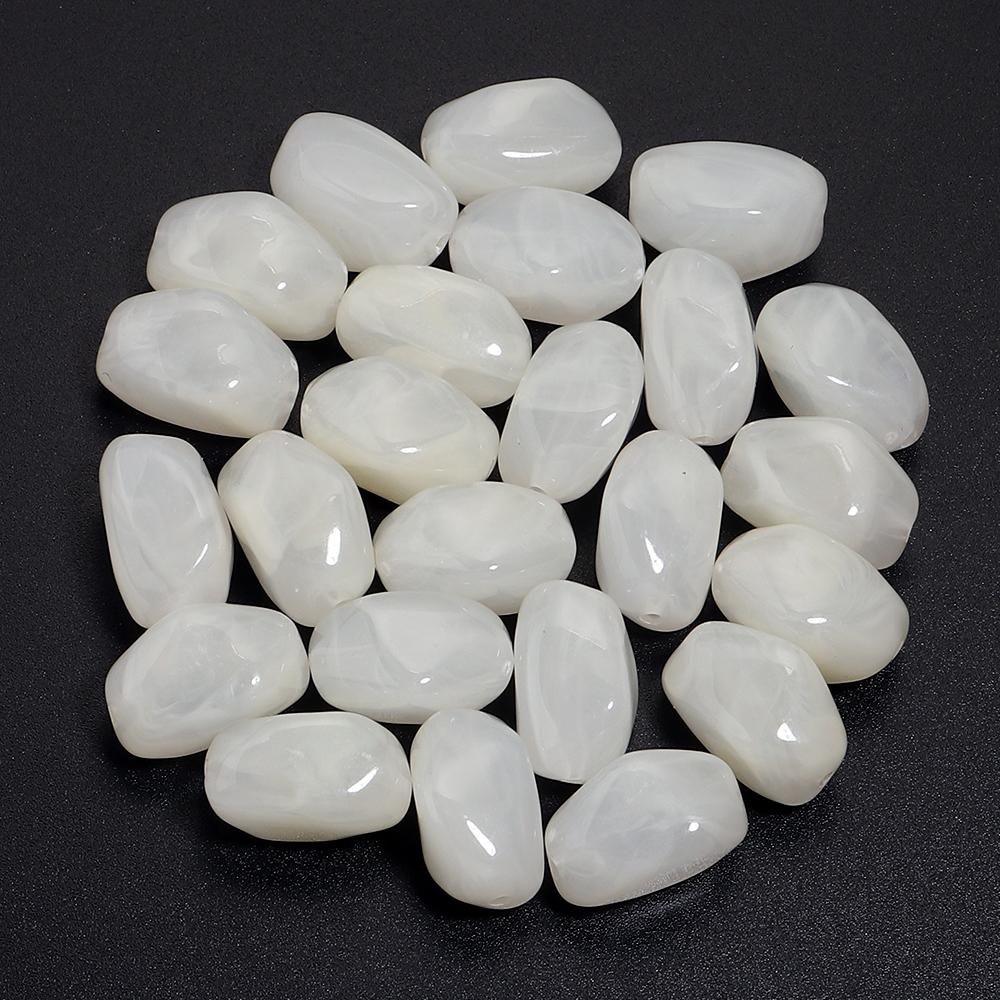 20pcs 21x12mm Irregular Acrylic Beads Double Color Cloud Loose Spacer Beads For Jewelry Making DIY Necklace Bracelet Accessories