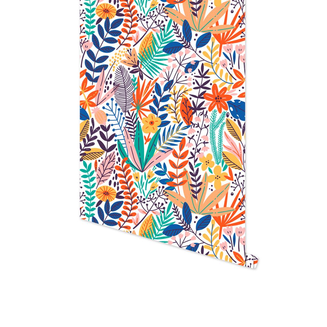 

Multicolor Leaf Floral Peel And Stick Wallpaper Removable Green/Blue/Pink Vinyl Self Adhesive Wallpapers For Bathroom Wall Decor 3mx45cm