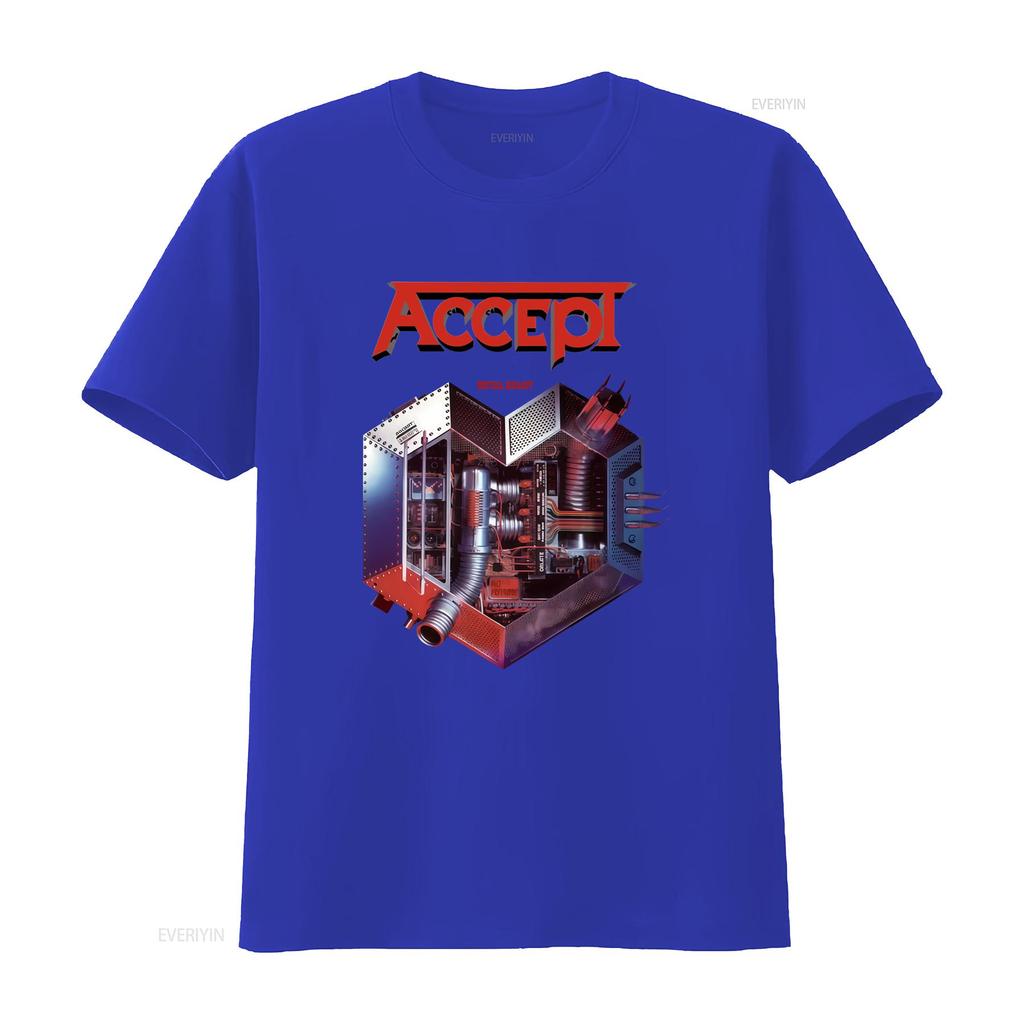 ACCEPT METAL HEART Album Design T Shirt Sizes S 5XL MR319 Band Merch Music Lover  Vintage Washed Versatile Casual Soft Fashion