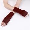 Comfortable Winter Arm Sleeves Fingerless Gloves Soft Acrylic Fibre Cable Knit Gloves For Outdoor Daily Use And Sport