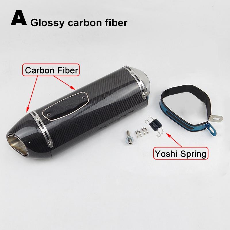 

51mm Universal Motorcycle Exhaust Muffler Carbon Fiber R77 Escape Moto for Yamaha R3 R6 MT07 for Kawasaki Z900 Z400 RC390 ER6N A-Glossy