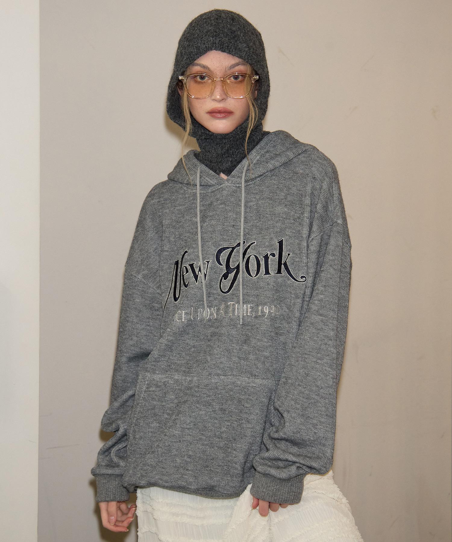 Salon De Yon New York Hood Knit_ Gray
