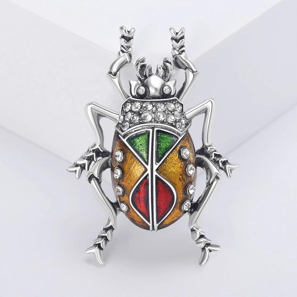 Rhinestone Bee Brooch for Women Unisex Pearl Beetle Pin Enamel Insect Lapel Pin Banquet Party Backpack Gifts Jewelry Accessories