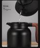 Large Capacity 304 Stainless Steel Insulated Teapot with Wood Grain Handle for Home and Office.