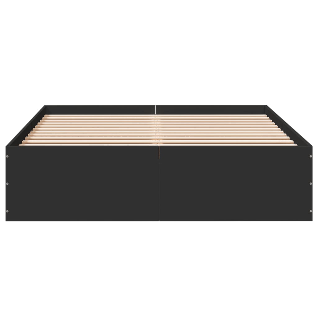 Black Bed Frame 120 x 190 cm Engineered Wood