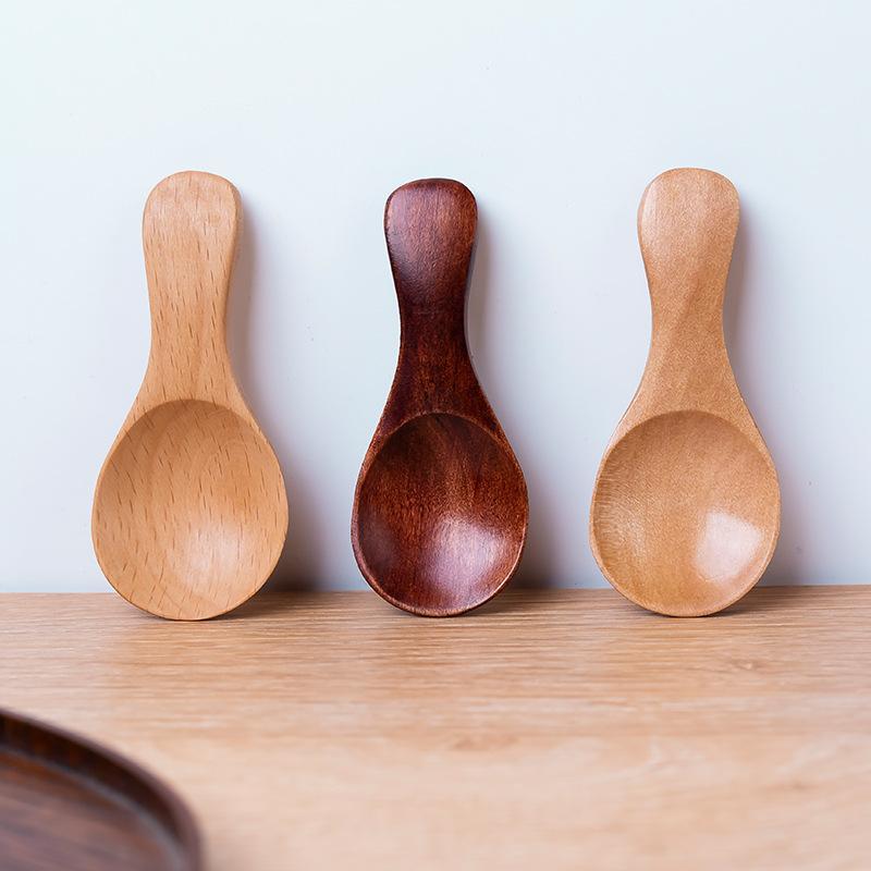 1 Stück Mini Holzlöffel Küche Gewürz Würzmittel Löffel Kaffee Zucker Teelöffel Kinder Kurzer Griff Holzschaufeln Heim Geschirr