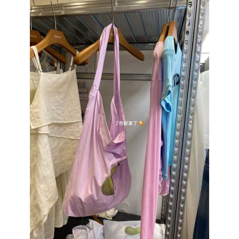 

Coco love love! Summer refreshing feeling versatile large capacity green pear canvas bag women s casual shoulder tote bag рожевий