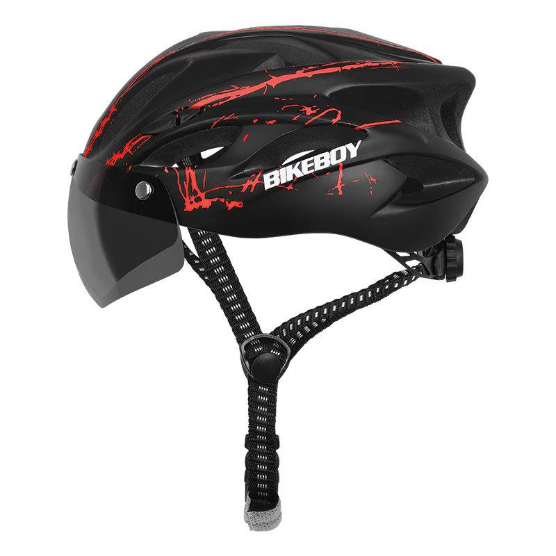 Cycling helmet with goggles Integrated forming men's and women's bicycles Mountain bike bicycle accessories Hard hat Cycling equipment