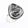 Natural Black Rutile Gemstone Handmade 925 Sterling Silver Jewelry Ring S.7 l6i69