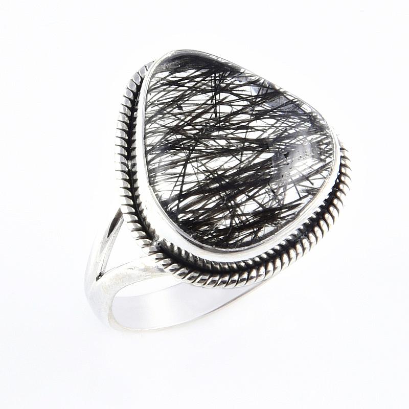 Natural Black Rutile Gemstone Handmade 925 Sterling Silver Jewelry Ring S.7 l6i69
