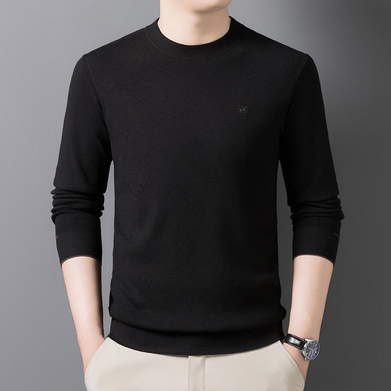 Maglione Jacquard da Uomo a Filo Fine - Collezione Autunno/Inverno 2025, Girocollo, Lavorazione a Maglia Comoda ed Elastica