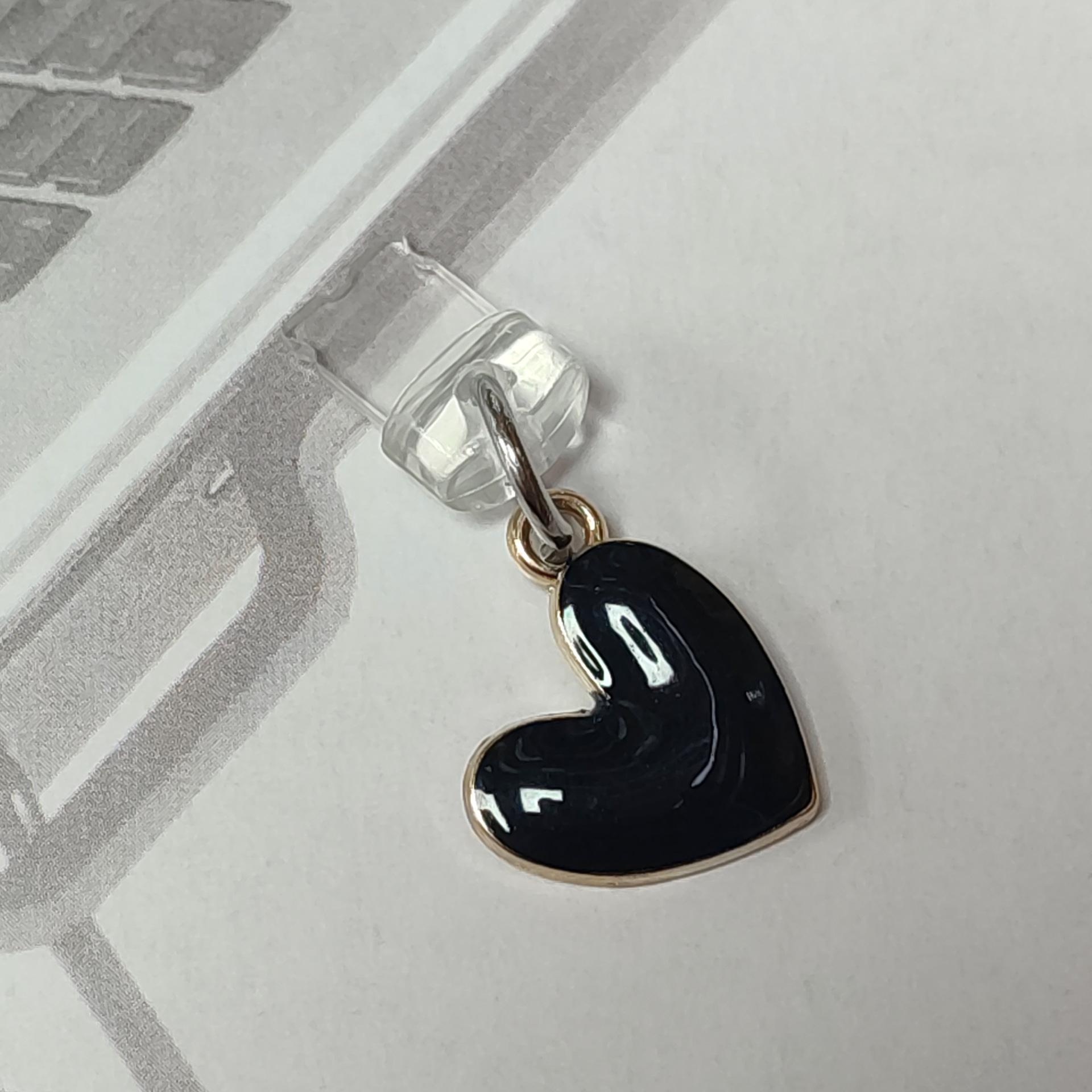 

Металлический мобильный телефон в форме сердца персика с подвеской, пылезащитная заглушка типа C для телефонного разъема, подвесное украшение для IOS Lightning For iPhone5-14