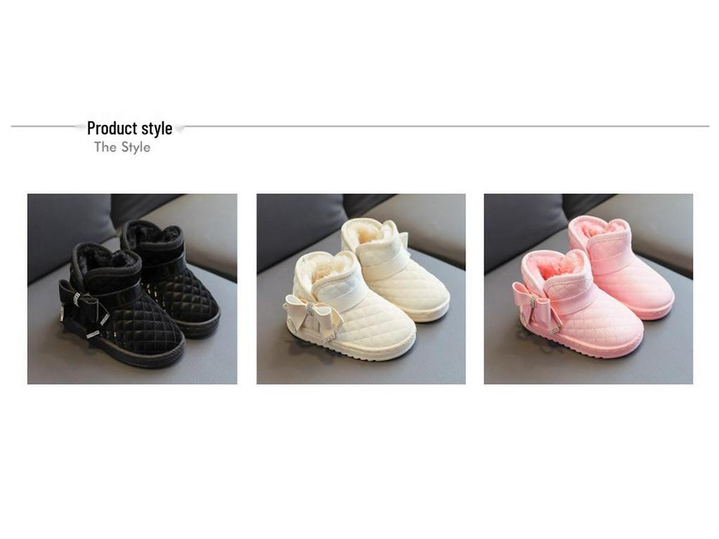 Bottes d'hiver imperméables pour filles doublées en polaire - Antidérapantes, chaudes chaussures de neige pour enfants