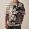 Disney Mickey Mouse print men's T-shirt fashionable holiday gift men round neck short sleeved oversized Hip hop clothing Boys