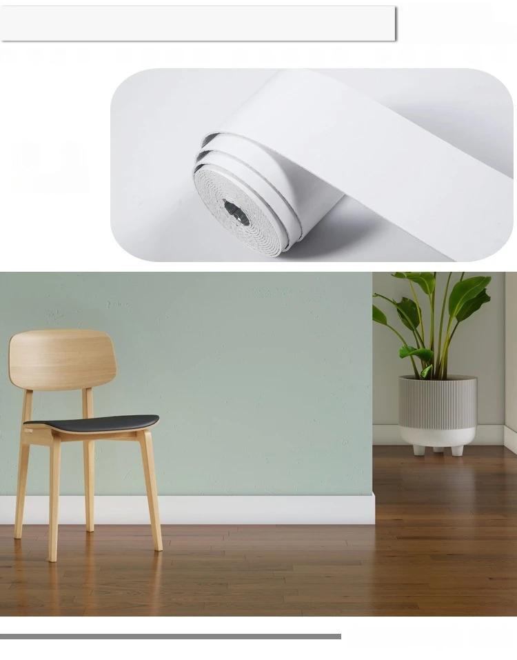

1pc 5m/196.85in self-adhesive tile skirting board, wood grain skirting board sticker, suitable for corner decoration stickers 5mx10cm білий