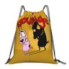 Custom Cowardlyes Dogs Anime Drawstring Bag for Training Yoga Backpacks Men Women Slapstick Sports Gym Sackpack
