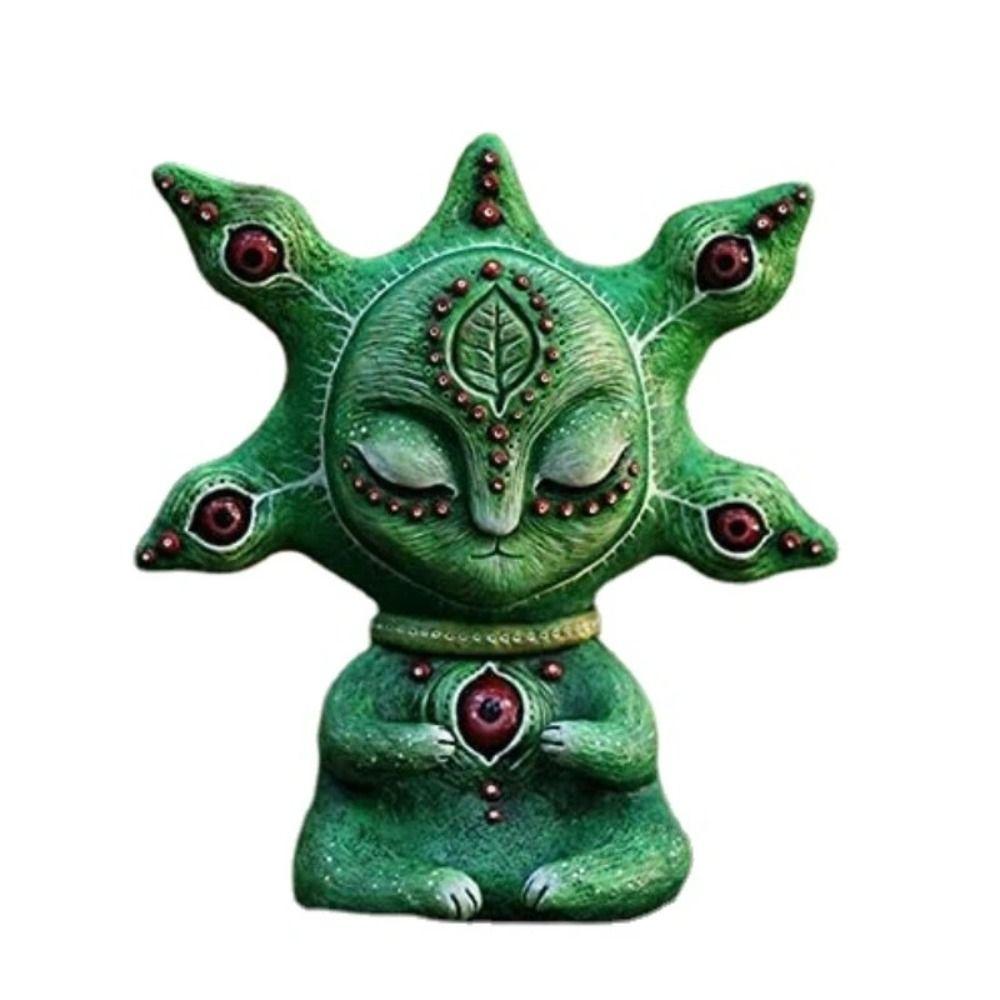 Room Decoration Three Eyes Alien Resin Statue Sculpture Crafts Funny Resin Ornaments  Garden