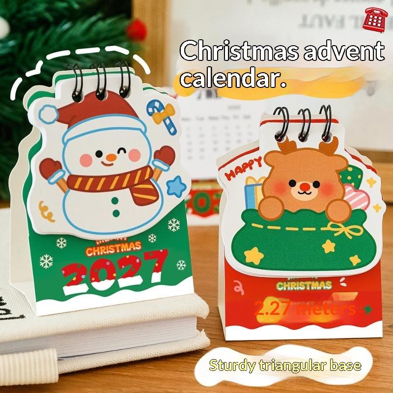 Portable Cartoon Cat 2027 Desk Calendar Coil Mini Daily Planner Schedule Mark Calendar Ornaments Office Desk Accessories