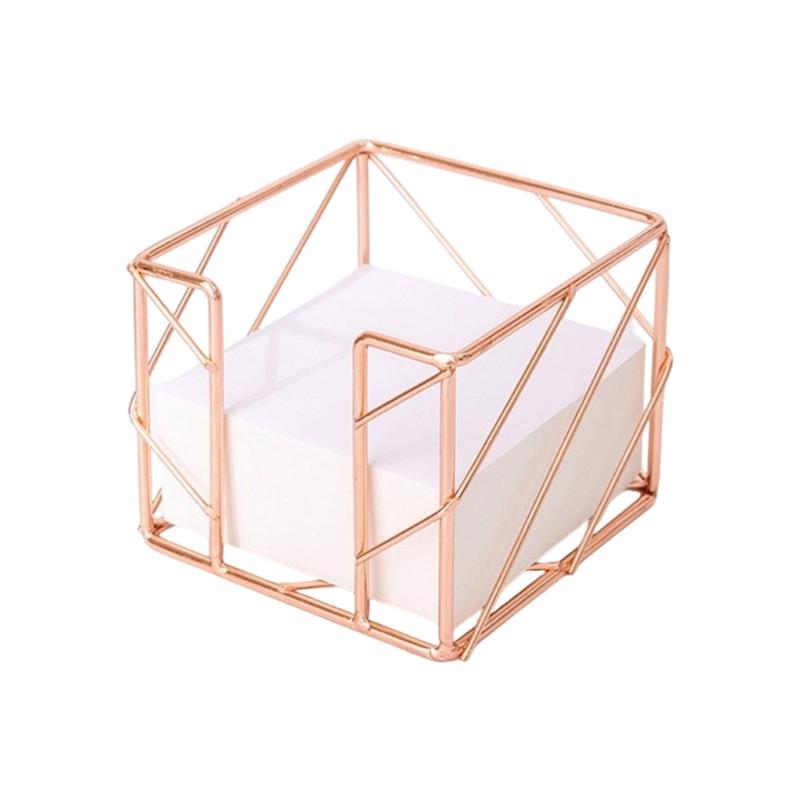 

Элегантный полый металлический органайзер-диспенсер для липких заметок, коробка для липких заметок, ручек, карандашей, канцелярских принадлежностей для организации на столе розового золота