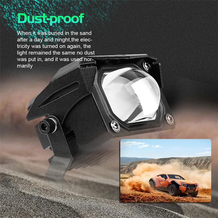 2Pcs 12D 3" 100W Led Motocycle Headlight 6000K 3000K LED Work Light Fog Lamp 12000LM for Moto Scooters ATV Car Truck 12V 24V