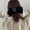 Korean Black Velvet Big Bow Hairpin for Women Luxury Zircon Temperament Hair Clip BB Clip Headwear Hair Accessories