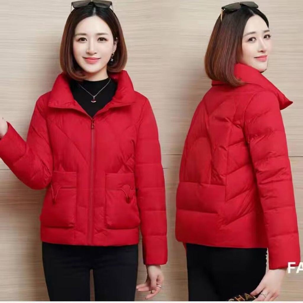 Korean Fashion Short Down Jacket Women Winter Parkas Warm Padded Coat Stand Collar Thick Casual Ladies Bread Clothes