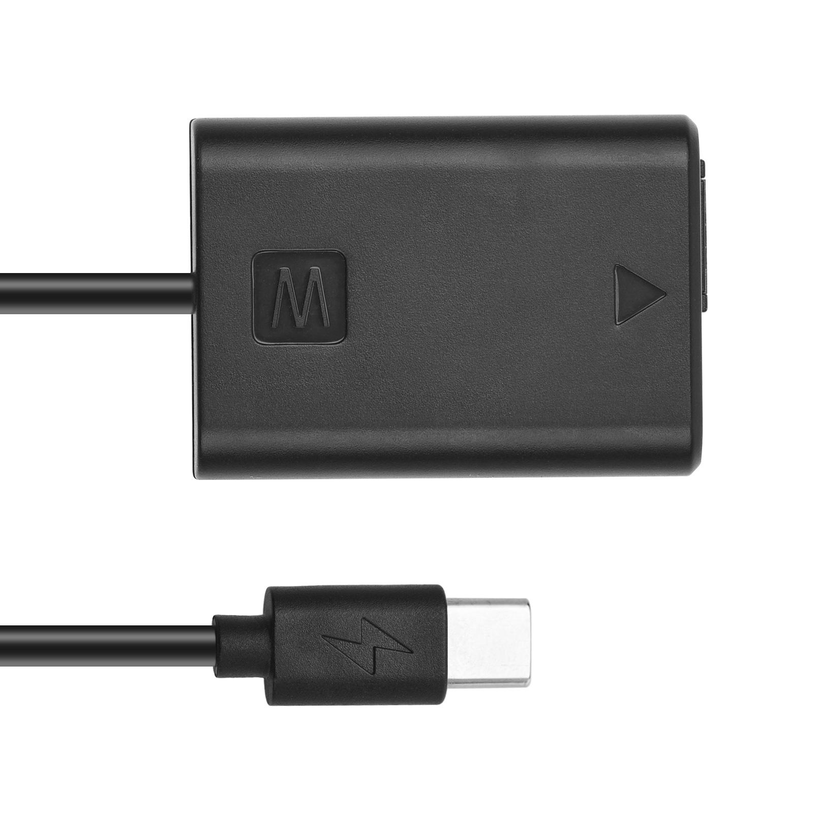 Andoer NP-FW50 Адаптер-пустышка USB-C для фиктивной батареи со сменным пружинным кабелем — фото 4