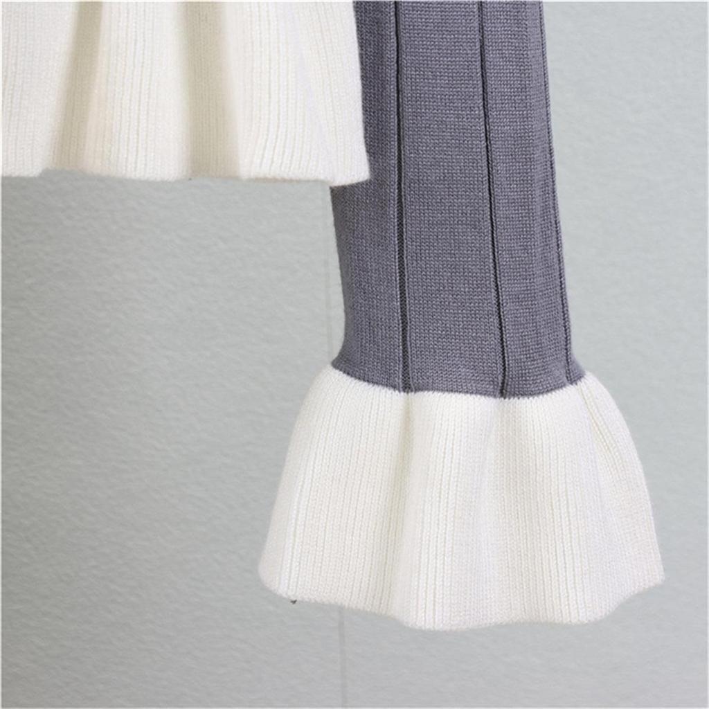 Autumn And Winter Trumpet Long Sleeved Knitted Cardigan Set Women's Fashion Wide Leg Pants Temperament TwoPiece Set