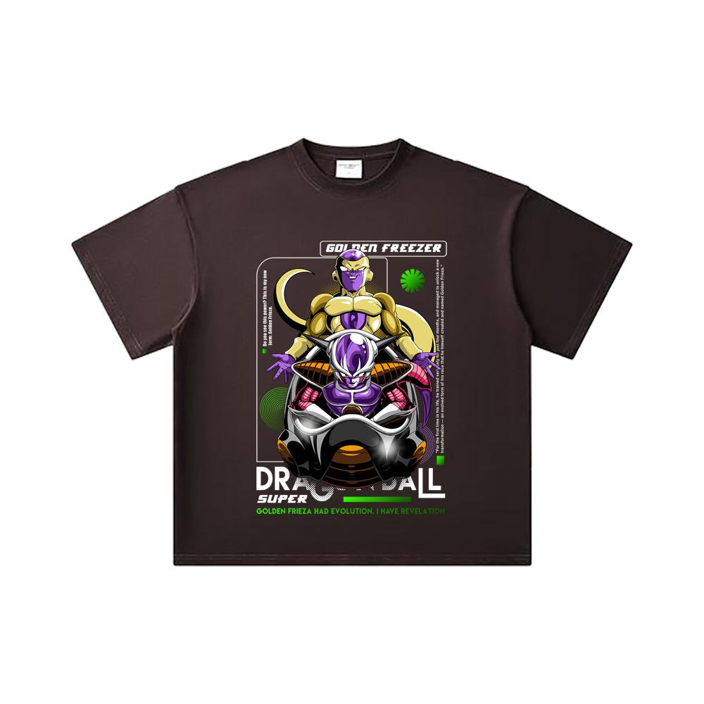 260 GSM Double Yarn 32 Count 100% Cotton Dragon Ball V22 Golden Freeza Print Unisex Heavy Cotton T Shirt